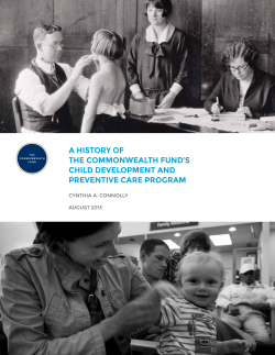 A History of The Commonwealth Fund`s Child Development and