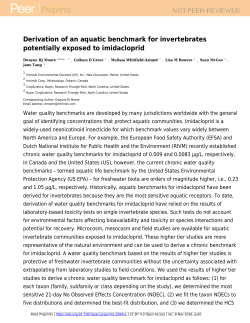 Derivation of an aquatic benchmark for invertebrates