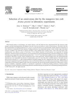 Selection of an omnivorous diet by the mangrove tree crab Aratus