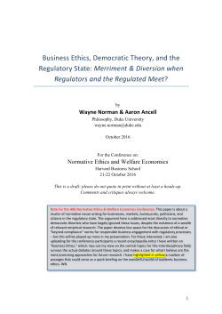 Business Ethics, Democratic Theory, and the Regulatory State