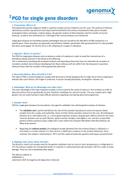 PGD Single gene diseases