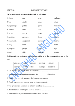 unit 10 conservation