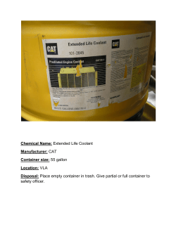 Chemical Name: Extended Life Coolant Manufacturer: CAT