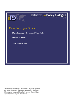 Development Oriented Tax Policy - Initiative for Policy Dialogue