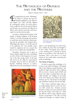 The Mythology of Orpheus and the Mysteries