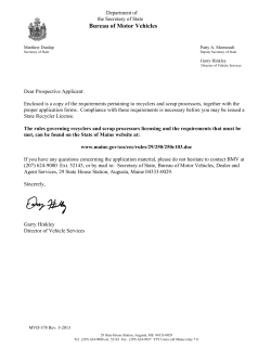 Secretary of State, Bureau of Motor Vehicles