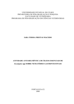 Atividade anti-helm&iacute;ntica de &oacute;leos essenciais de Eucalyptus