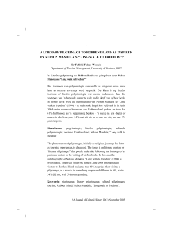 Publication: A LITERARY PILGRIMAGE TO ROBBEN ISLAND AS