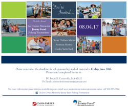 You`re Invited... - Joe Cronin Fishing Tournament