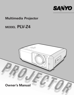 Multimedia Projector Owner`s Manual