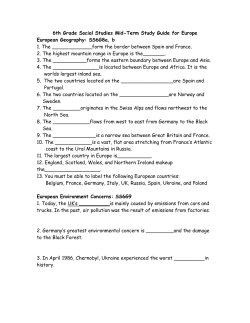 6th Grade Social Studies Mid-Term Study Guide for Europe