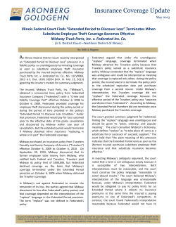 Insurance Coverage Update