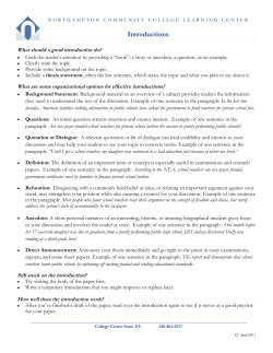 Introductions - Northampton Community College