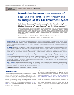 Association between the number of eggs and live