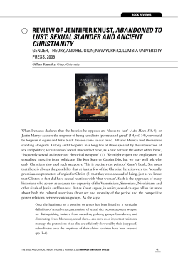 Review of Jennifer Knust, Abandoned to Lust: Sexual Slander and
