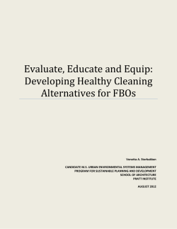 Evaluate, Educate and Equip: Developing Healthy