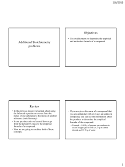 Additional Stoichiometry problems