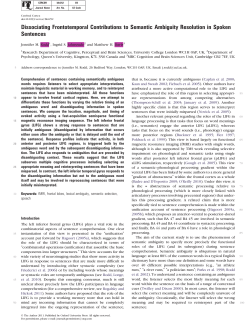 Dissociating Frontotemporal Contributions to Semantic Ambiguity