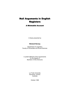 Null Arguments in English Registers