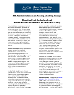 Elevating Food, Agricultural and Natural Resources Research as a