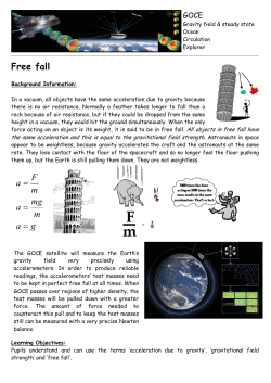 Free fall ga m mg a m F a = = =
