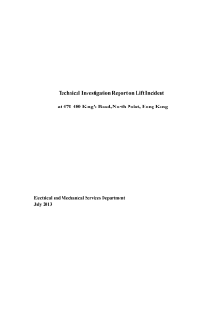 Technical Investigation Report on Lift Incident on 2 March 2013 at
