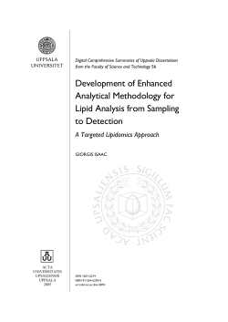 Development of Enhanced Analytical Methodology for Lipid