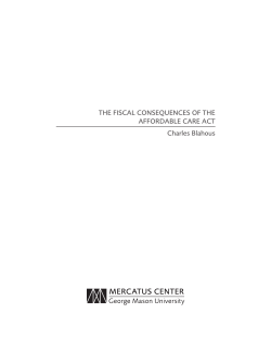 The Fiscal Consequences of the Affordable Care
