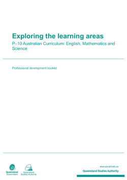 Exploring the learning areas: P&ndash;10 Australian Curriculum in