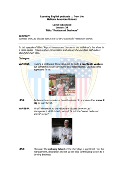 Lesson 39: Restaurant Business