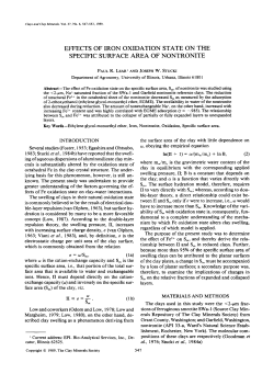 effects of iron oxidation state on the specific surface area of nontronite