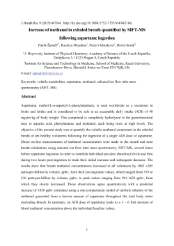 Increase of methanol in exhaled breath quantified by SIFT