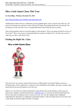 Hire a Safe Santa Claus This Year - 12-02-2013