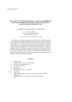 the acoustic power radiated by a circular membrane excited for