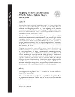 Mitigating Arbitration`s Externalities: A Call for Tailored Judicial Review