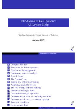 Introduction to Gas Dynamics All Lecture Slides