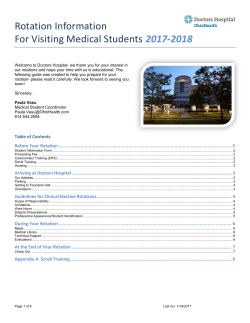 Rotation Information Guide This guide is designed to