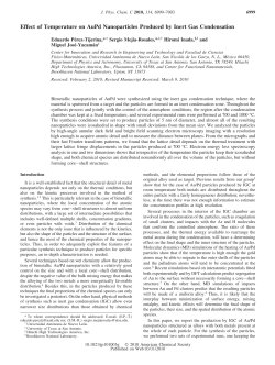 Effect of Temperature on AuPd Nanoparticles Produced by Inert Gas