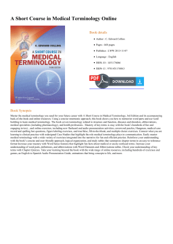 A Short Course in Medical Terminology Online