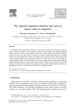 The optimal migration duration and activity choice after re