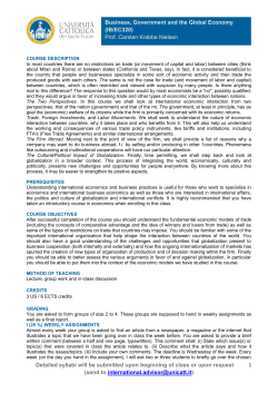 Business, Government and the Global Economy