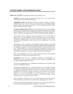 Namibia Citizenship and Immigration Laws Summary
