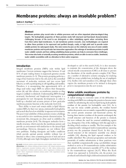Membrane proteins: always an insoluble problem?