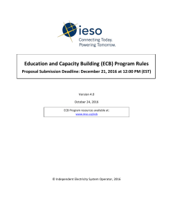 Education and Capacity Building Program Rules