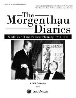 Morgenthau Diaries, 1933-1945, World War II and