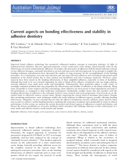 Current aspects on bonding effectiveness and stability in adhesive