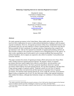 Balancing Competing Interests in American Regional Governance