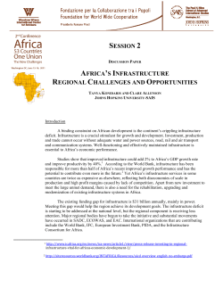SESSION 2 AFRICA`S INFRASTRUCTURE REGIONAL