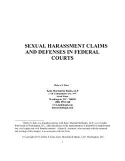 sexual harassment claims and defenses in federal courts
