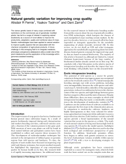 Natural genetic variation for improving crop quality